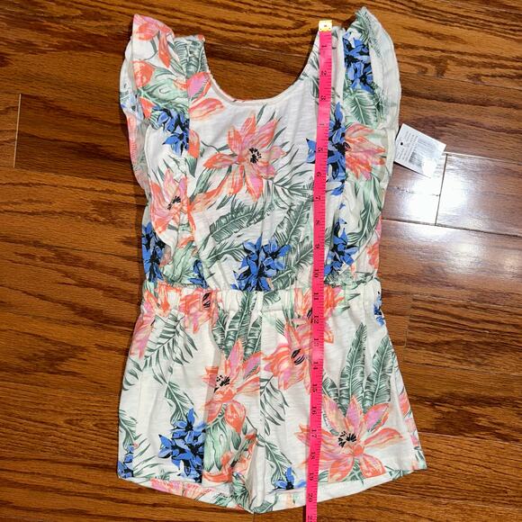 NWT Jessica Simpson Toddler Girls Ruffle Tropical Floral Romper Size 5 - Picture 12 of 13